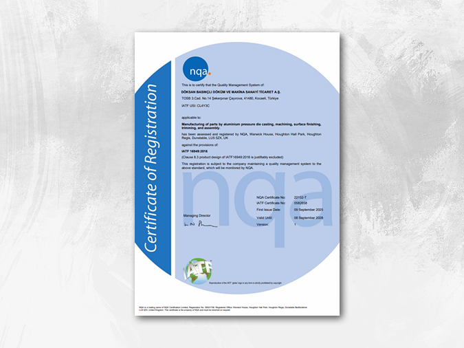 Kalite Sertifikası